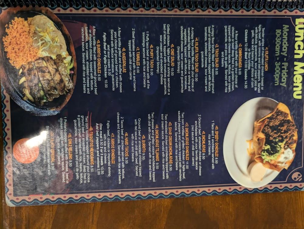 Gonzalez Mexican Restaurant Menu image 3